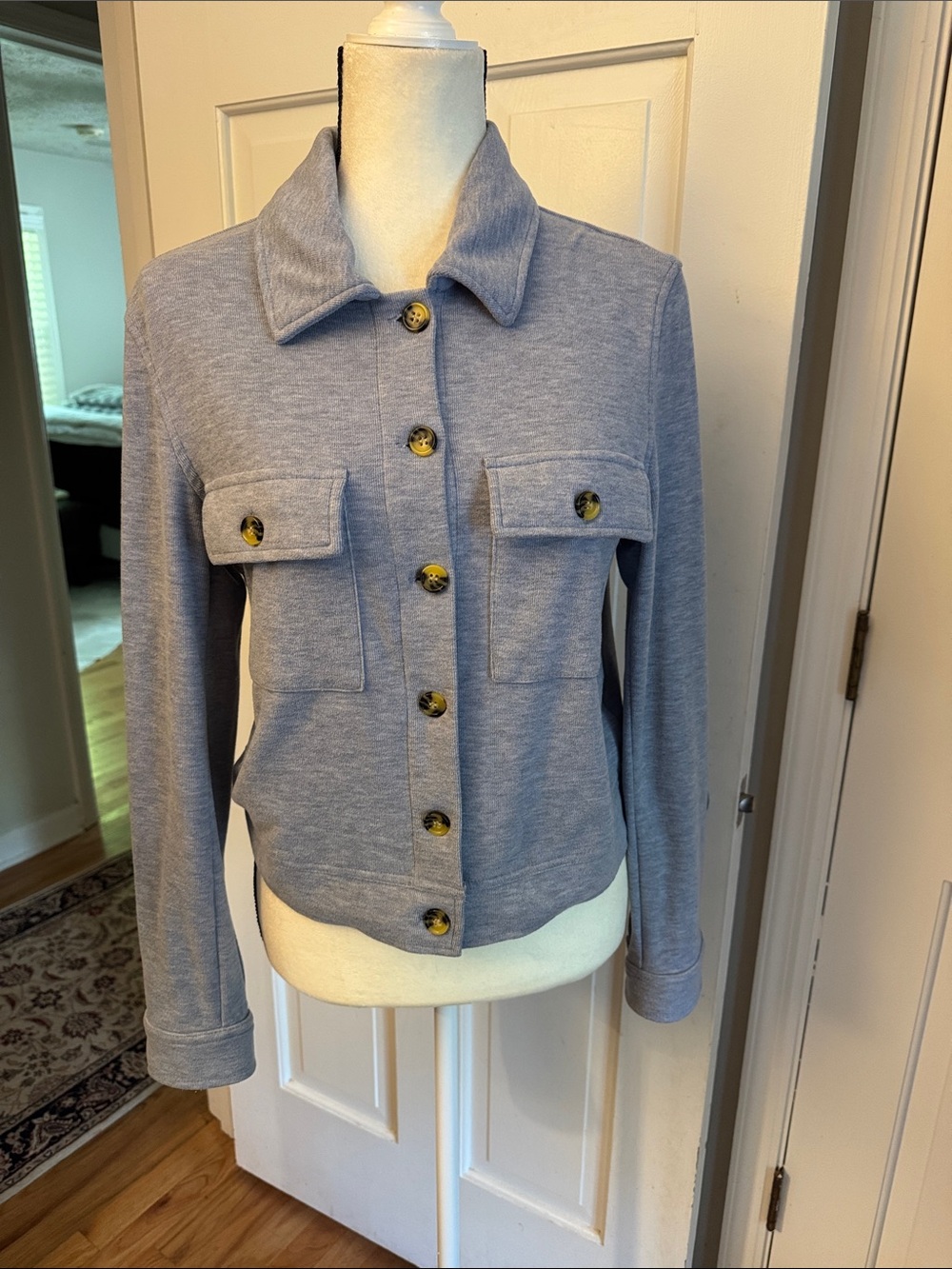Light Blue Women's Button-Front Jean Jacket